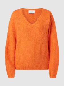 Pomarańczowy sweter Neo Noir w stylu casual z wełny