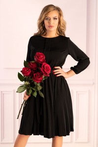 Czarna sukienka MERRIBEL z długim rękawem w stylu casual mini