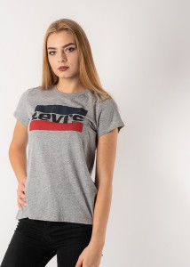 T-shirt Levis z krótkim rękawem w młodzieżowym stylu z okrągłym dekoltem