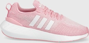 Różowe buty sportowe Adidas Originals z płaską podeszwą w sportowym stylu