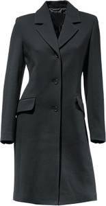 Czarny płaszcz Heine taliowana bez kaptura w stylu casual