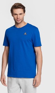 Niebieski t-shirt Le Coq Sportif w stylu casual
