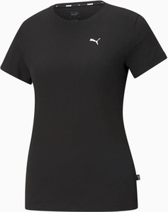 Czarny t-shirt Puma z krótkim rękawem w sportowym stylu z bawełny