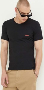 Czarny t-shirt Hugo Boss w stylu casual z bawełny z nadrukiem