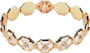 Art Deco - Biżuteria Yes Bransoletka złota z masą perłową i cyrkoniami -Art Deco