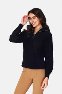 Czarny sweter ASSUILI w stylu casual