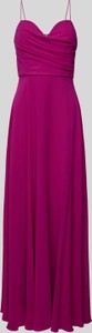 Fioletowa sukienka Laona maxi z szyfonu z dekoltem w kształcie litery v