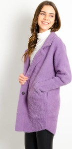 Fioletowy płaszcz Olika w stylu casual