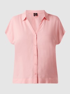 Różowa bluzka Vero Moda z dekoltem w kształcie litery v