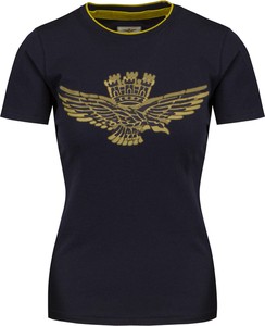 T-shirt Aeronautica Militare z bawełny w militarnym stylu z okrągłym dekoltem