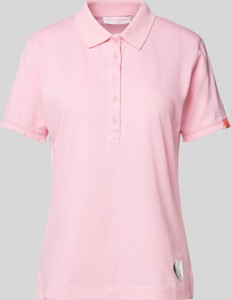 Różowa bluzka Frieda & Freddies z krótkim rękawem z kołnierzykiem z bawełny