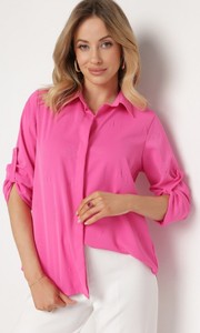 Różowa koszula born2be w stylu casual