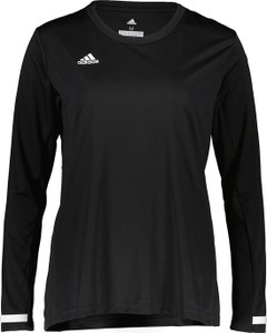 Czarna bluzka Adidas z długim rękawem z okrągłym dekoltem