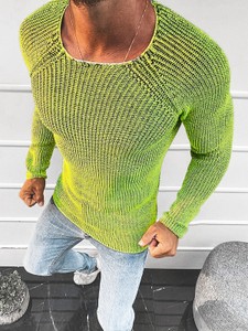 Zielony sweter Ozonee z bawełny w stylu casual