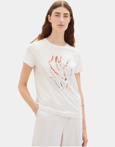 T-shirt Tom Tailor z nadrukiem z okrągłym dekoltem z krótkim rękawem