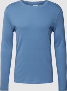 Niebieska koszulka z długim rękawem McNeal z bawełny z nadrukiem w stylu casual