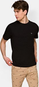 Czarny t-shirt LANCERTO z bawełny z krótkim rękawem