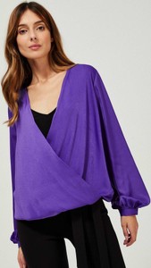 Fioletowa bluzka Moodo z dekoltem w kształcie litery v