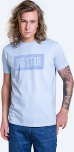 Niebieski t-shirt Big Star w młodzieżowym stylu z nadrukiem z krótkim rękawem