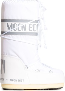 Śniegowce Moon Boot z płaską podeszwą z nadrukiem sznurowane