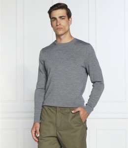 Sweter Calvin Klein z okrągłym dekoltem z wełny