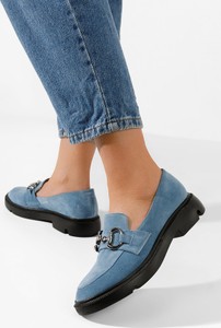 Niebieskie buty Zapatos z płaską podeszwą