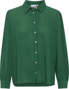Zielona koszula Saint Tropez w stylu casual z dekoltem w kształcie litery v