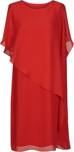 Sukienka Fokus z okrągłym dekoltem midi z krótkim rękawem