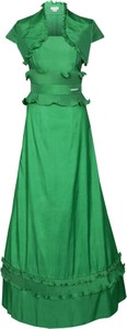 Zielona sukienka Fokus z krótkim rękawem maxi