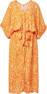 Pomarańczowa sukienka Monki z długim rękawem mini