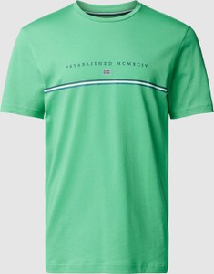 Zielony t-shirt Christian Berg z bawełny
