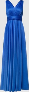 Niebieska sukienka Troyden Collection bez rękawów z dekoltem w kształcie litery v