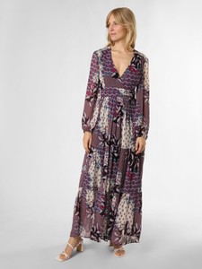 Sukienka ba&sh w stylu klasycznym z dekoltem w kształcie litery v z jedwabiu