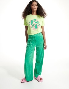 Zielony t-shirt Reserved w młodzieżowym stylu z okrągłym dekoltem z krótkim rękawem