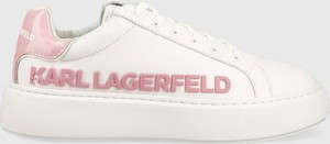 Trampki Karl Lagerfeld z płaską podeszwą ze skóry sznurowane