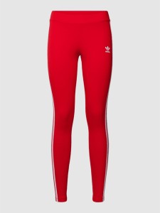 Czerwone spodnie Adidas Originals w sportowym stylu z bawełny