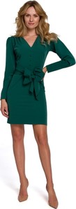 Zielona sukienka Makover mini w stylu casual z długim rękawem