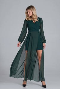 Zielona sukienka Figl z szyfonu maxi
