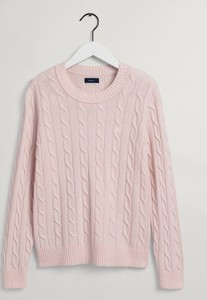 Różowy sweter Gant w stylu casual z wełny