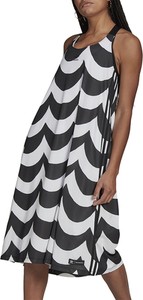 Sukienka Adidas z długim rękawem midi z dekoltem w kształcie litery v