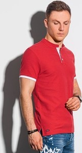 Czerwona koszulka polo Ombre z bawełny w stylu casual