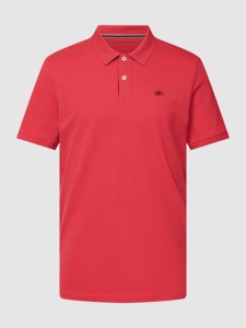 Czerwona koszulka polo Tom Tailor w stylu casual z krótkim rękawem z bawełny