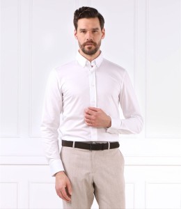 Koszula Hugo Boss z bawełny w stylu casual z długim rękawem