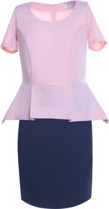 Sukienka Fokus ołówkowa z tkaniny z krótkim rękawem