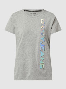 T-shirt DKNY w młodzieżowym stylu z okrągłym dekoltem