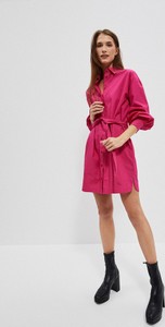 Różowa sukienka Moodo.pl w stylu casual z bawełny mini