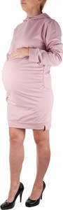 New York Style Tunika ciążowa z kapturem róż NewYorkStyle