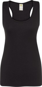 Czarna bluzka JK Collection na ramiączkach z okrągłym dekoltem w sportowym stylu