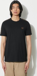 Czarny t-shirt Fred Perry z krótkim rękawem z bawełny
