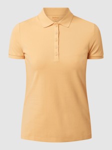 Pomarańczowa koszulka polo Montego w stylu casual z krótkim rękawem
